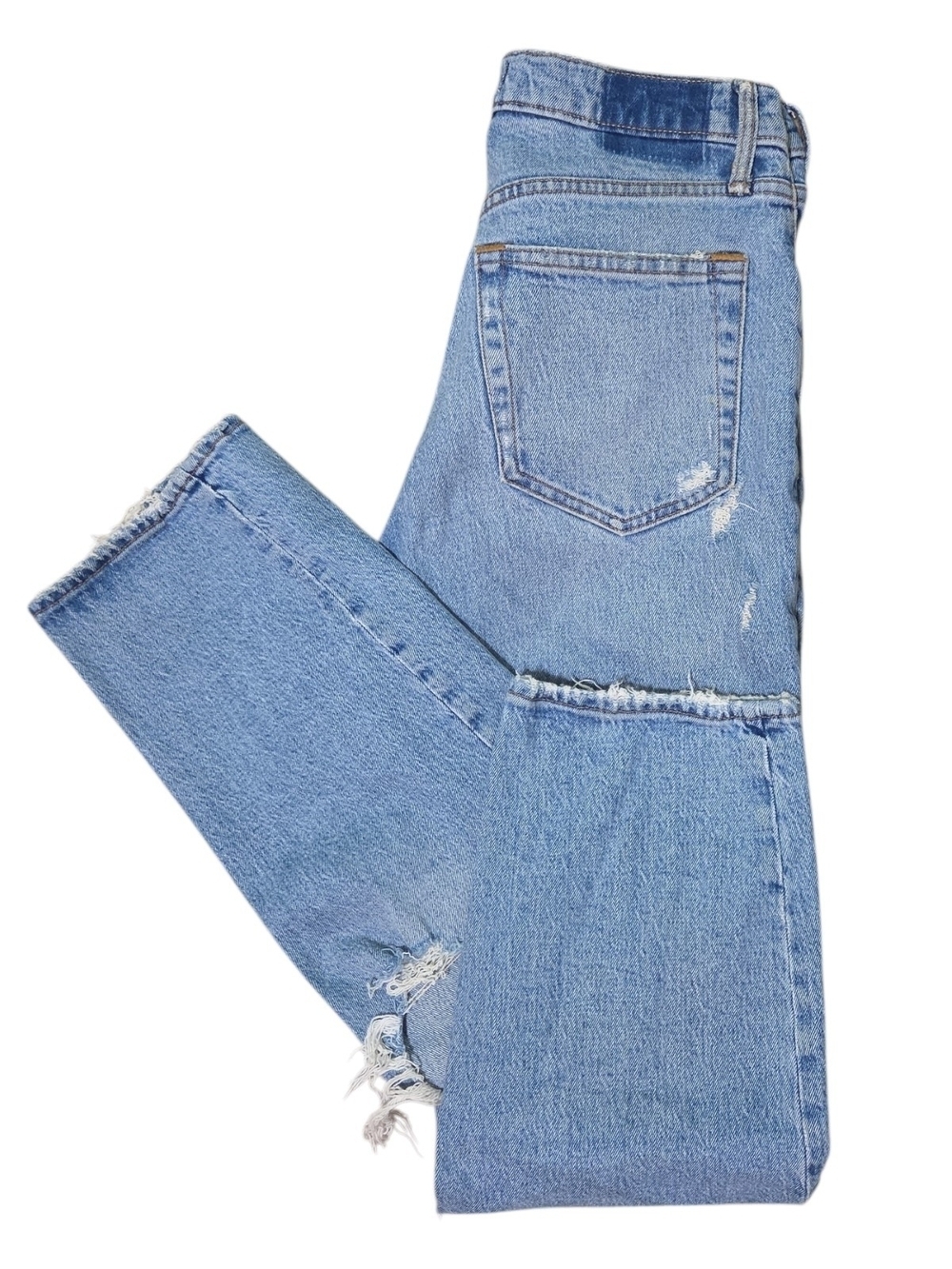 Abercrombie & Fitch The Dad High Rise Light  Wash Distressed Jeans Size 28